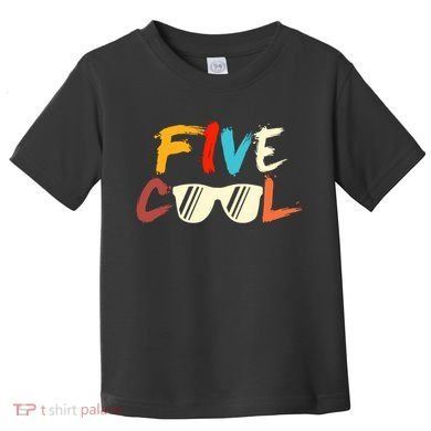 Funny Five Cool Glasses Years Old 5th Birthday Anniversary Toddler T-Shirt