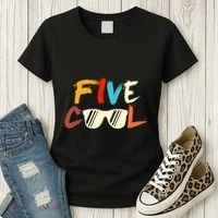 Funny Five Cool Glasses Years Old 5th Birthday Anniversary Women's T-Shirt thumb 3