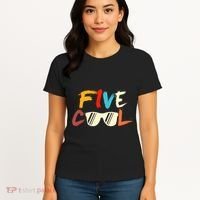 Funny Five Cool Glasses Years Old 5th Birthday Anniversary Women's T-Shirt thumb 4