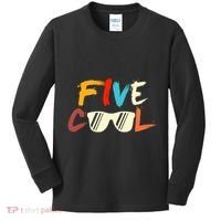Funny Five Cool Glasses Years Old 5th Birthday Anniversary Kids Long Sleeve Shirt thumb 0
