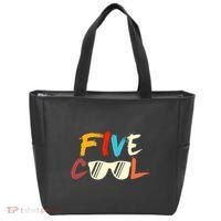 Funny Five Cool Glasses Years Old 5th Birthday Anniversary Tote Bag thumb 0