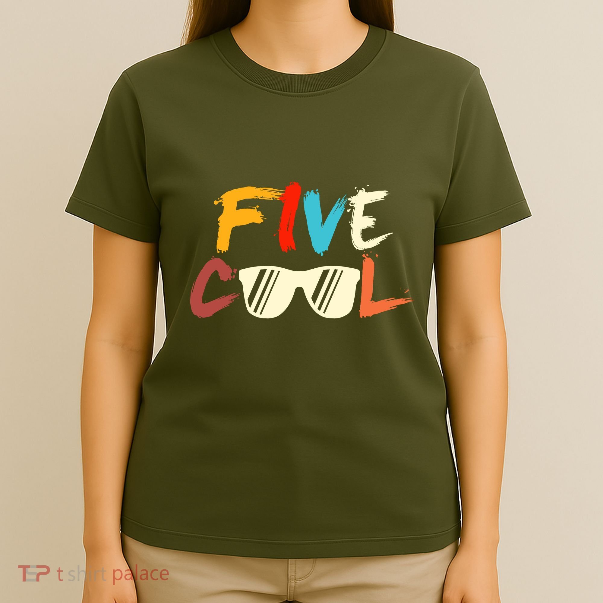 Funny Five Cool Glasses Years Old 5th Birthday Anniversary T-Shirt