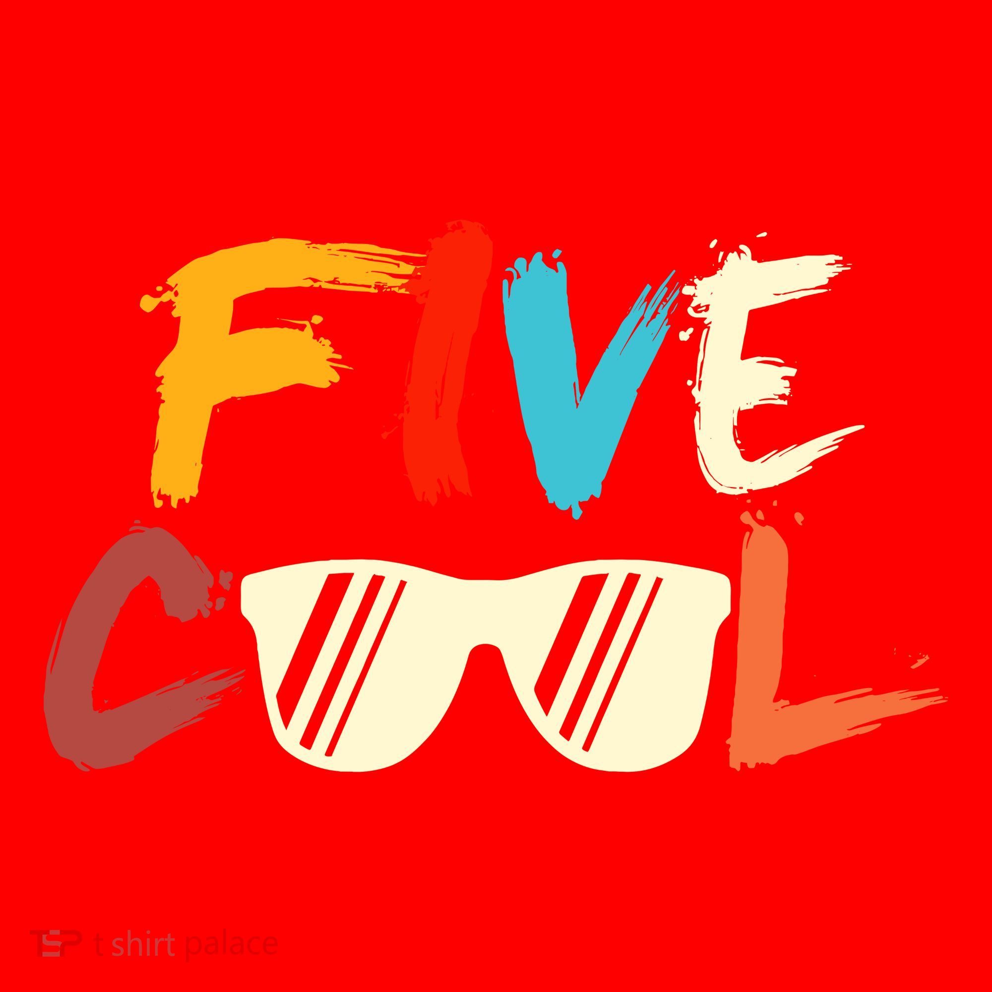 Funny Five Cool Glasses Years Old 5th Birthday Anniversary Santa Hat