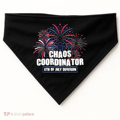 Funny Fireworks Chaos Coordinator 4th Of July Division USA-Made Doggie Bandana