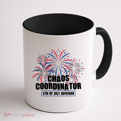 Funny Fireworks Chaos Coordinator 4th Of July Division Coffee Mug back