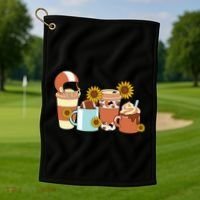 Football Fall Coffee Lover Golf Towel thumb 1