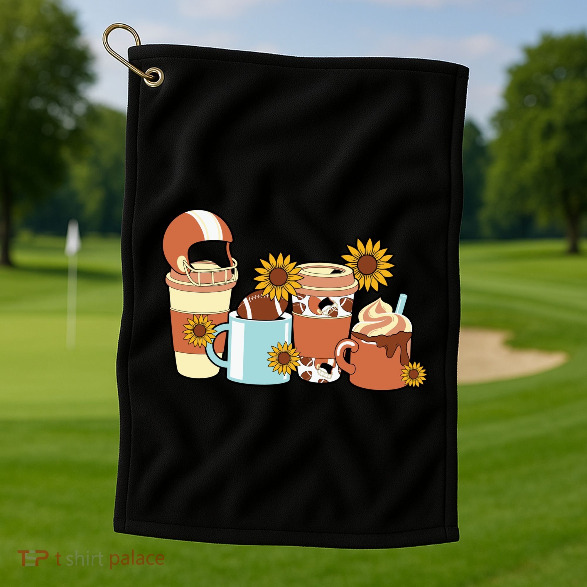 Football Fall Coffee Lover Golf Towel