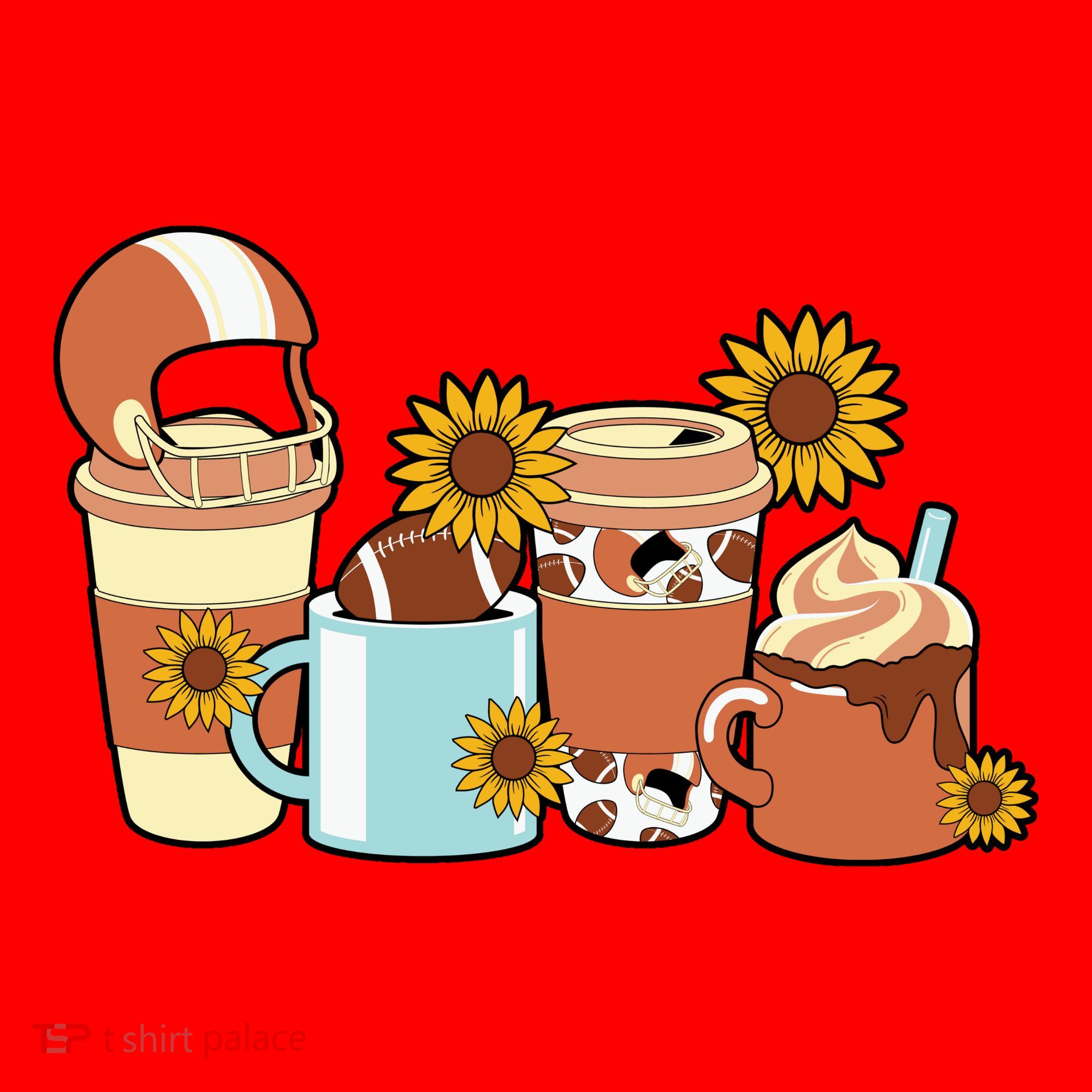 Football Fall Coffee Lover Santa Hat