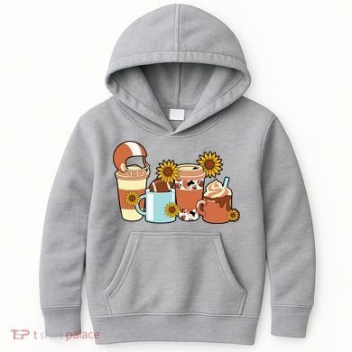 Football Fall Coffee Lover Kids Hoodie