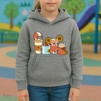 Football Fall Coffee Lover Kids Hoodie thumb 3