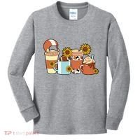 Football Fall Coffee Lover Kids Long Sleeve Shirt thumb 0
