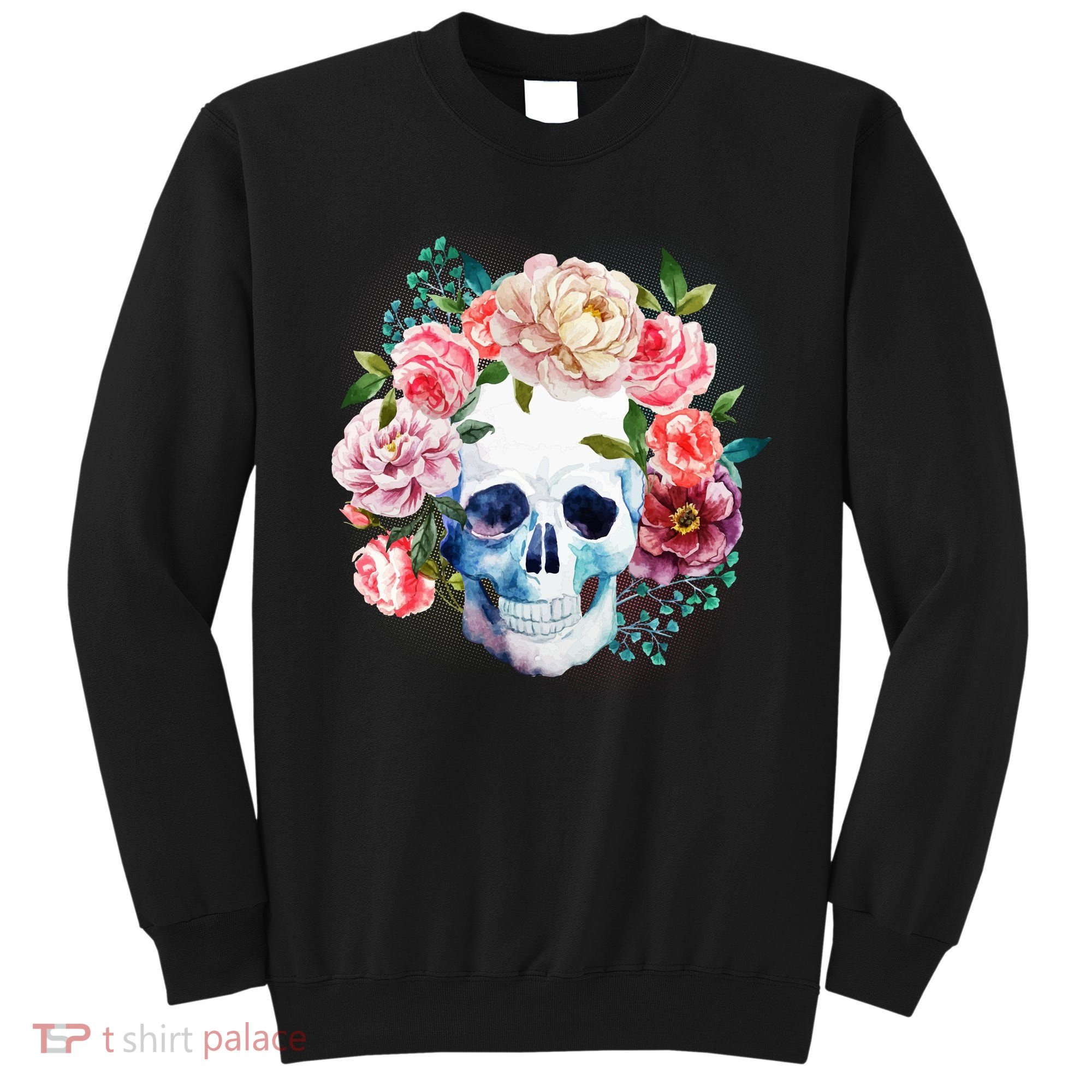 Fancy Flower Crown Skull Sweatshirt