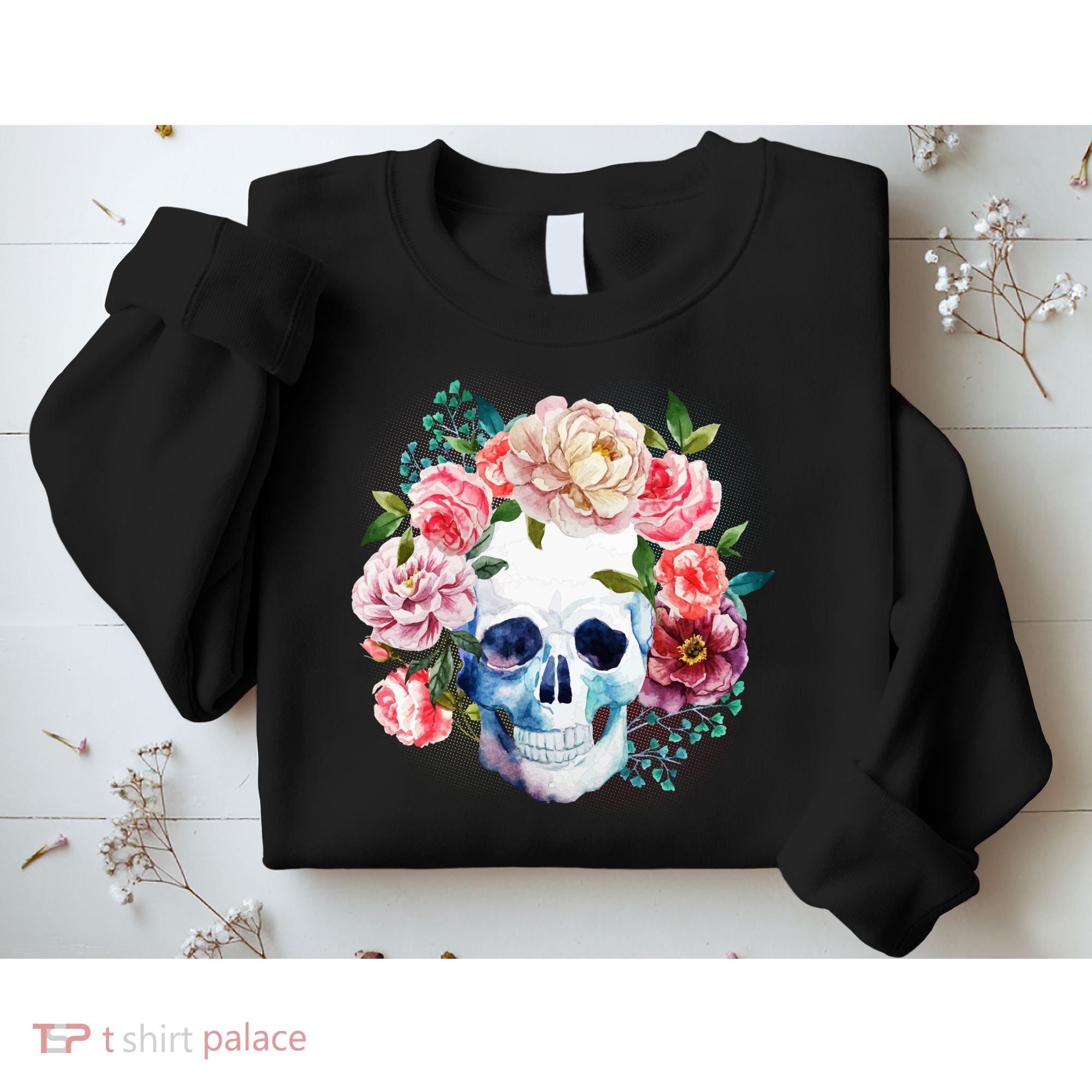 Fancy Flower Crown Skull Sweatshirt