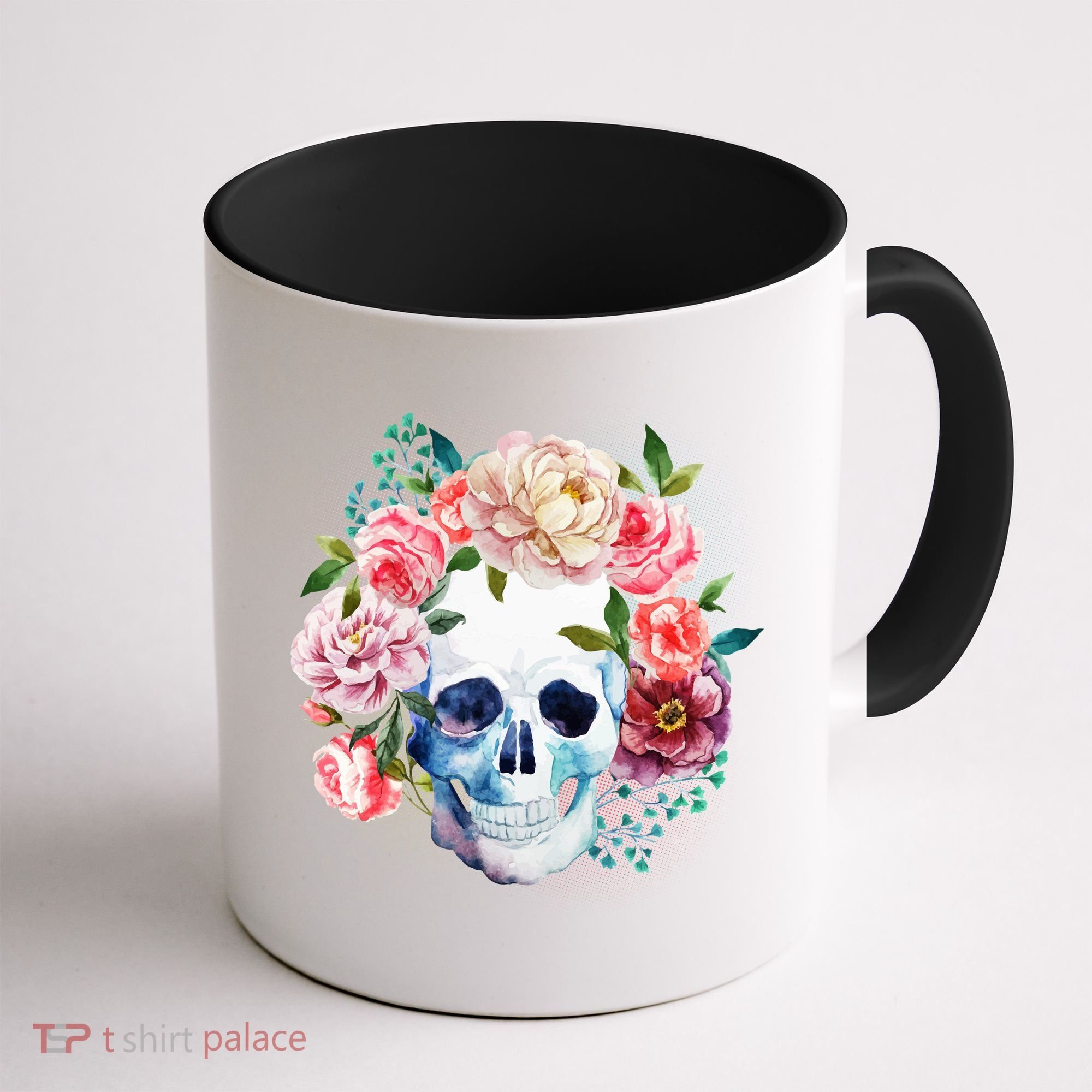 Fancy Flower Crown Skull Coffee Mug