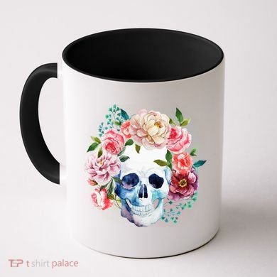 Fancy Flower Crown Skull Coffee Mug