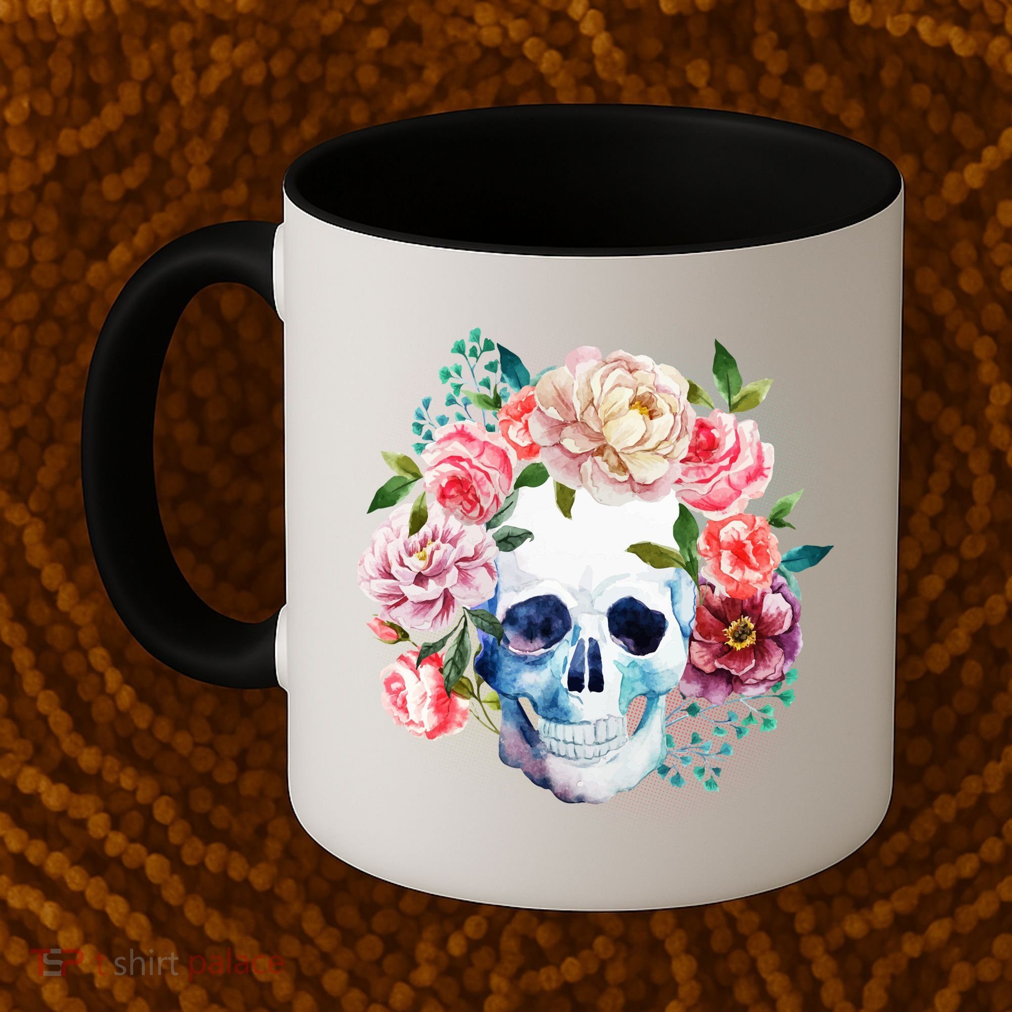 Fancy Flower Crown Skull Coffee Mug