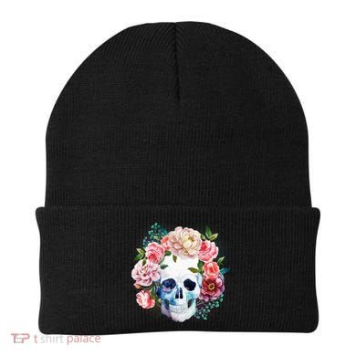 Fancy Flower Crown Skull Beanie