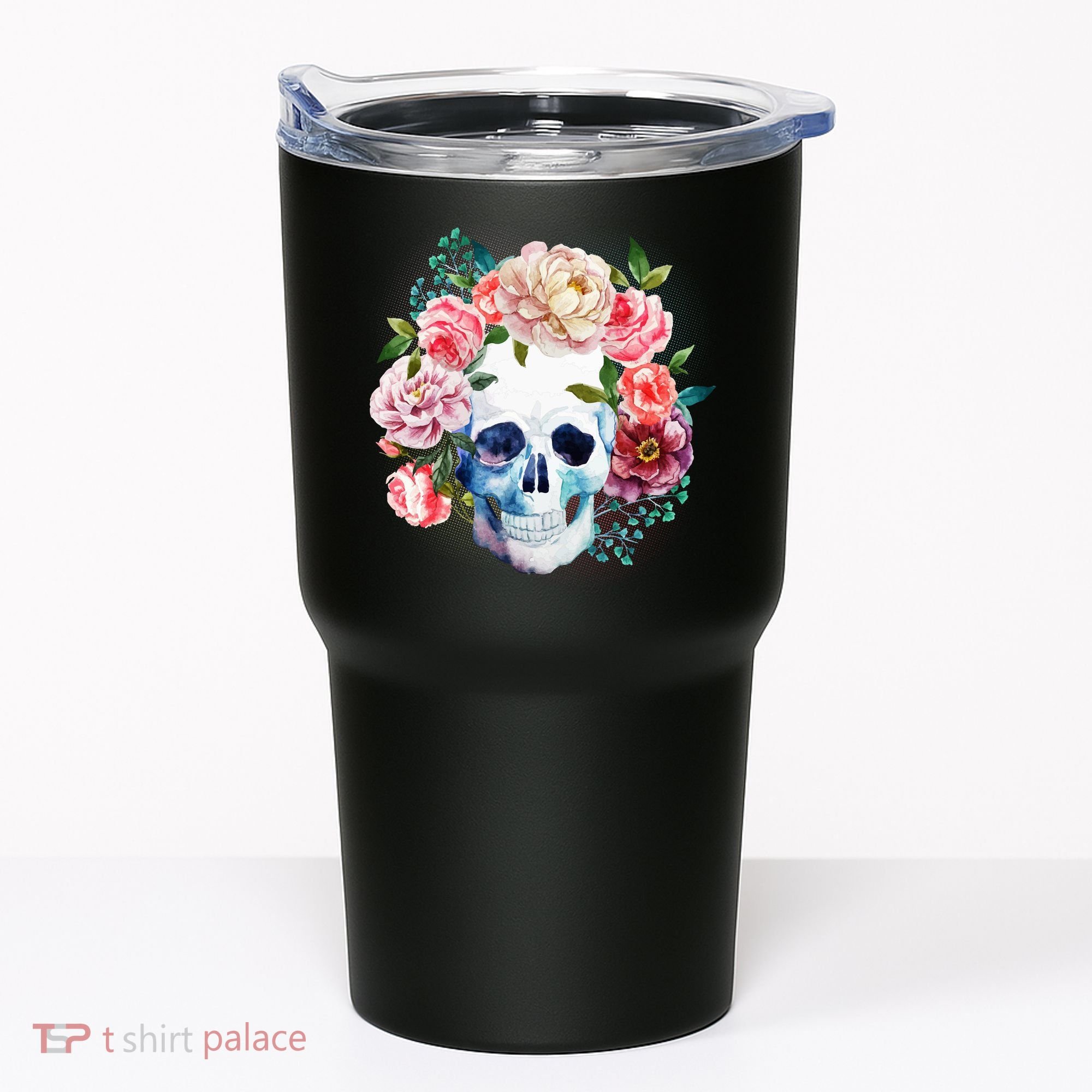 Fancy Flower Crown Skull Tumbler