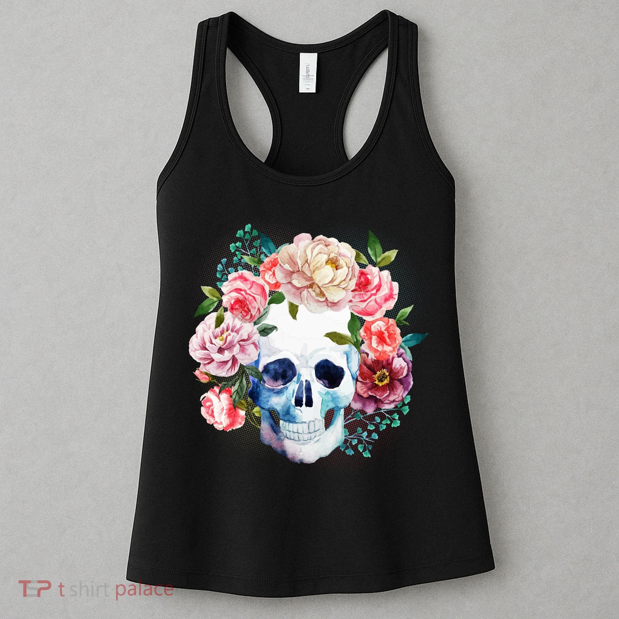 Fancy Flower Crown Skull Women's Tank Top
