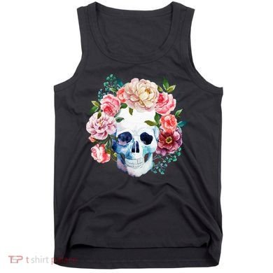Fancy Flower Crown Skull Tank Top