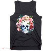 Fancy Flower Crown Skull Tank Top thumb 0