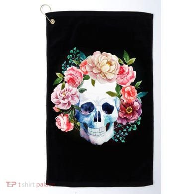 Fancy Flower Crown Skull Golf Towel