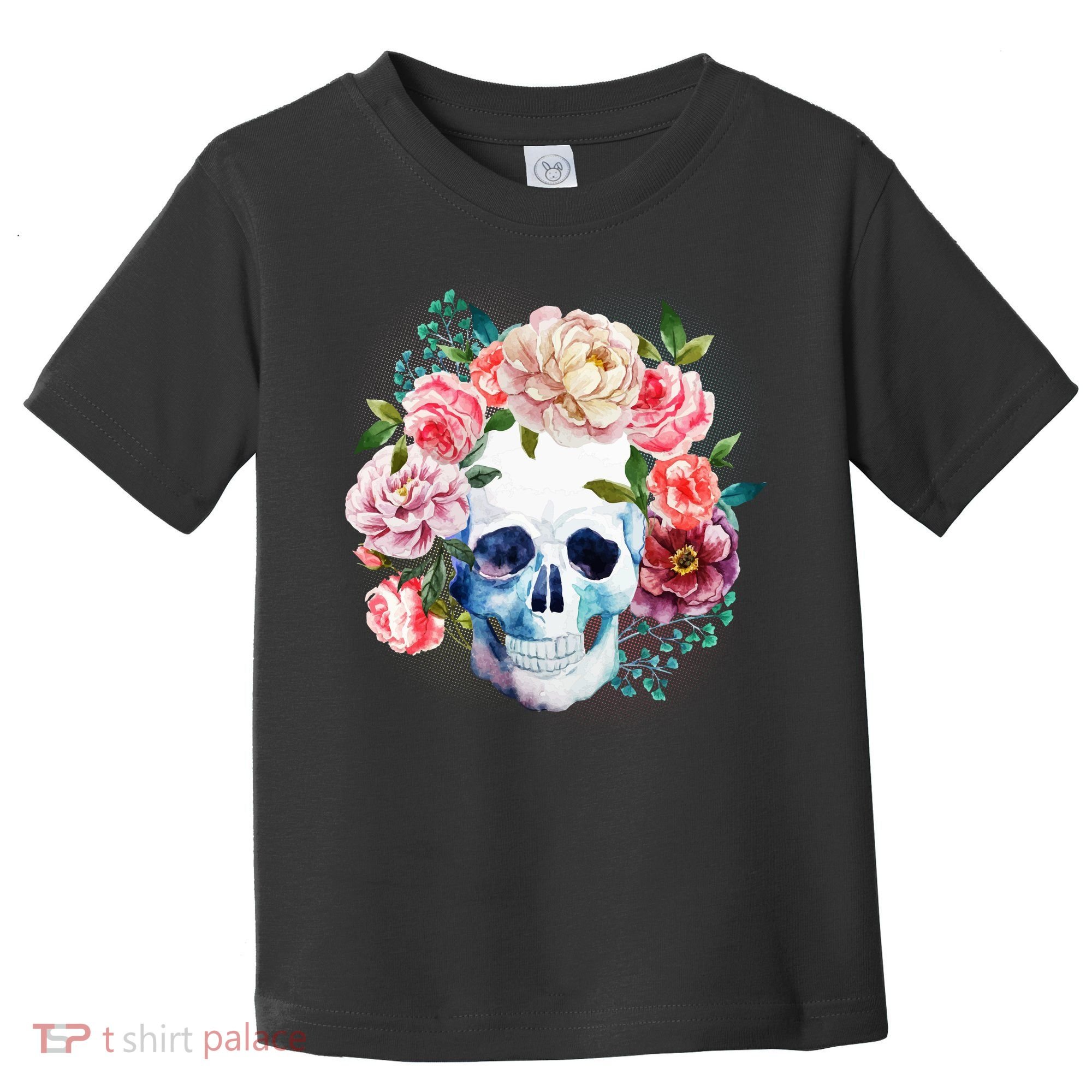 Fancy Flower Crown Skull Toddler T-Shirt