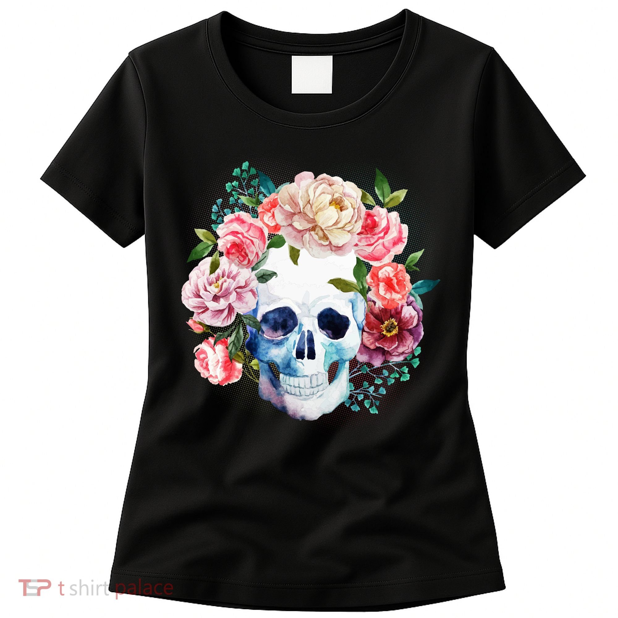 Fancy Flower Crown Skull Women's T-Shirt
