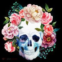 Fancy Flower Crown Skull Women's T-Shirt thumb 6