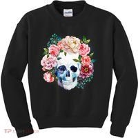 Fancy Flower Crown Skull Kids Sweatshirt thumb 0