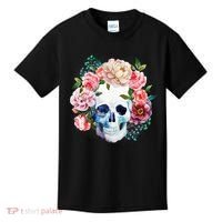 Fancy Flower Crown Skull Kids T-Shirt thumb 0