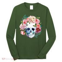 Fancy Flower Crown Skull Long Sleeve Shirt thumb 0