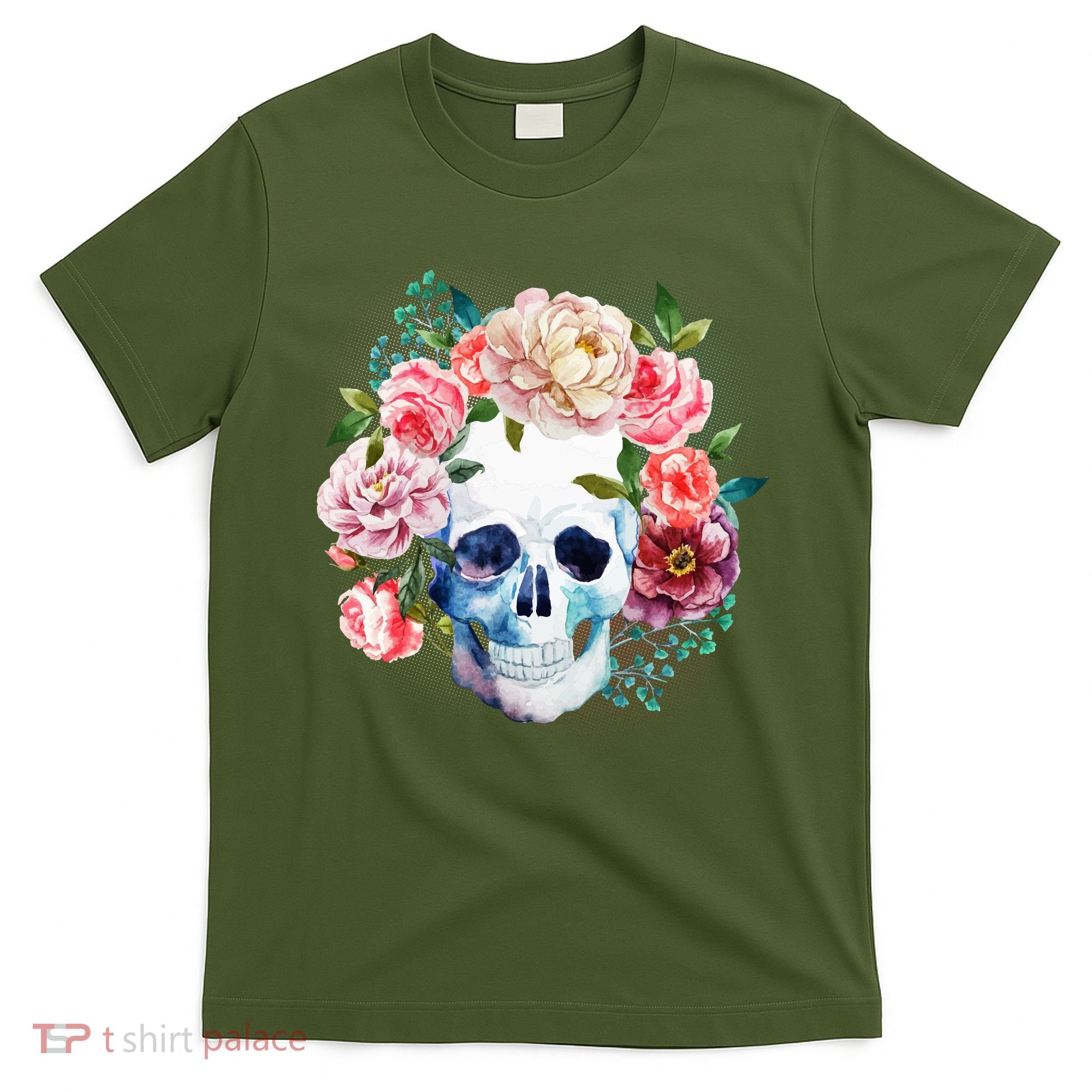 Fancy Flower Crown Skull T-Shirt