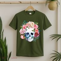 Fancy Flower Crown Skull T-Shirt thumb 2