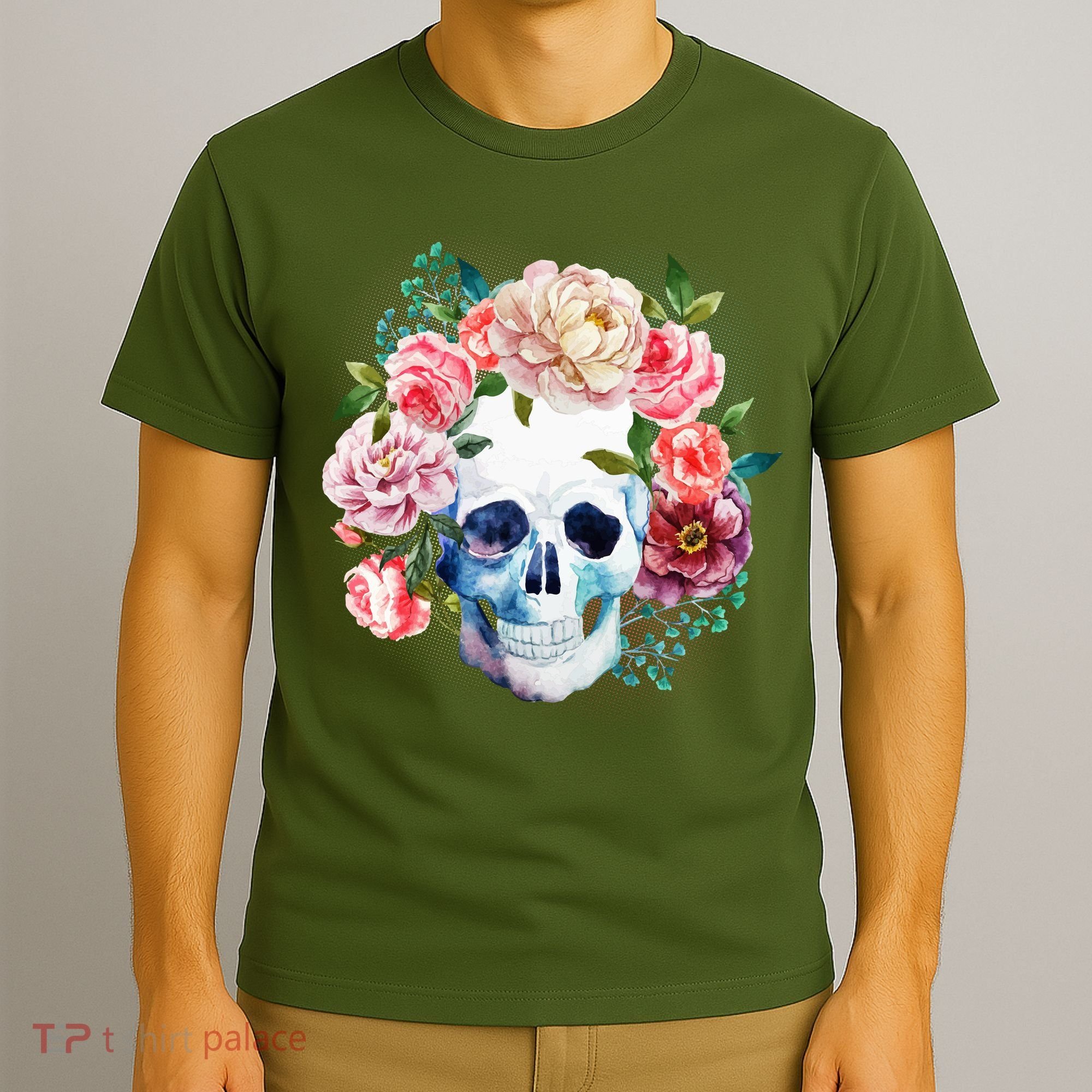 Fancy Flower Crown Skull T-Shirt