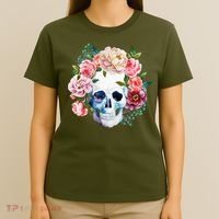 Fancy Flower Crown Skull T-Shirt thumb 4