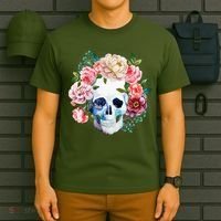 Fancy Flower Crown Skull T-Shirt thumb 6
