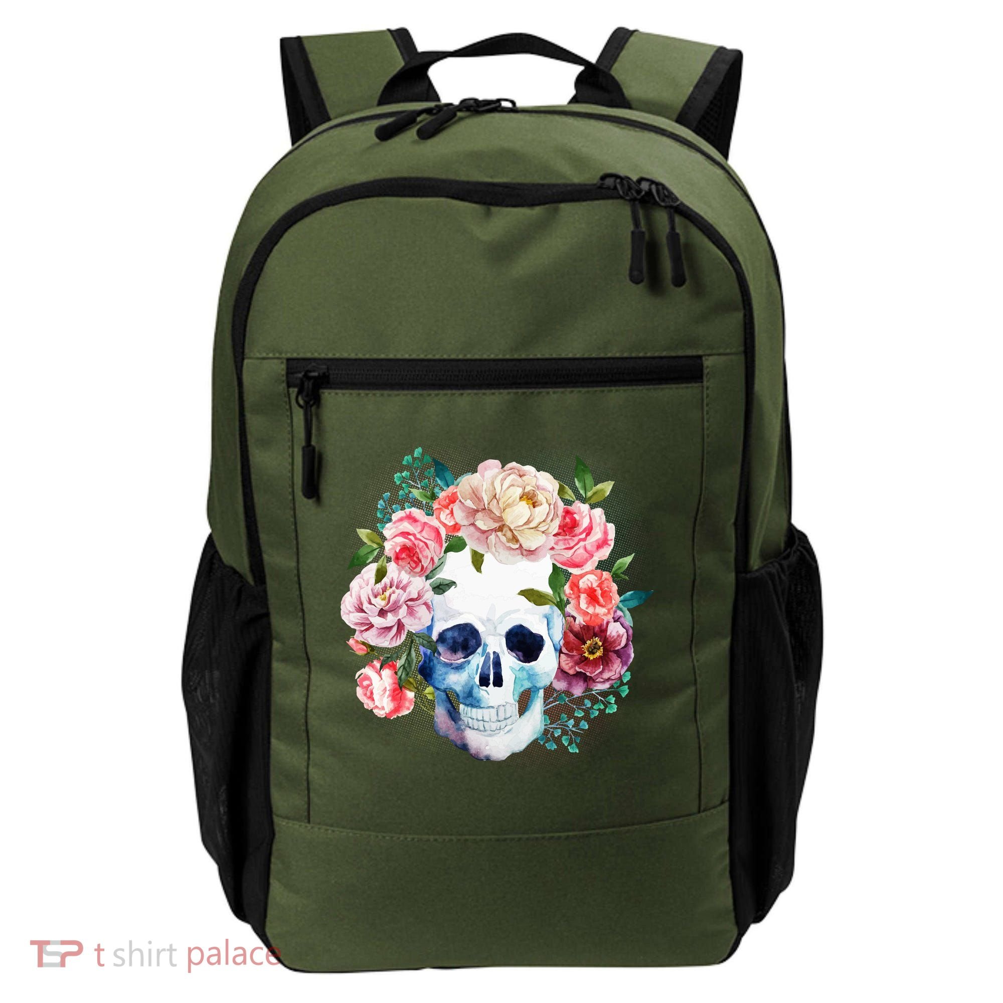 Fancy Flower Crown Skull Backpack