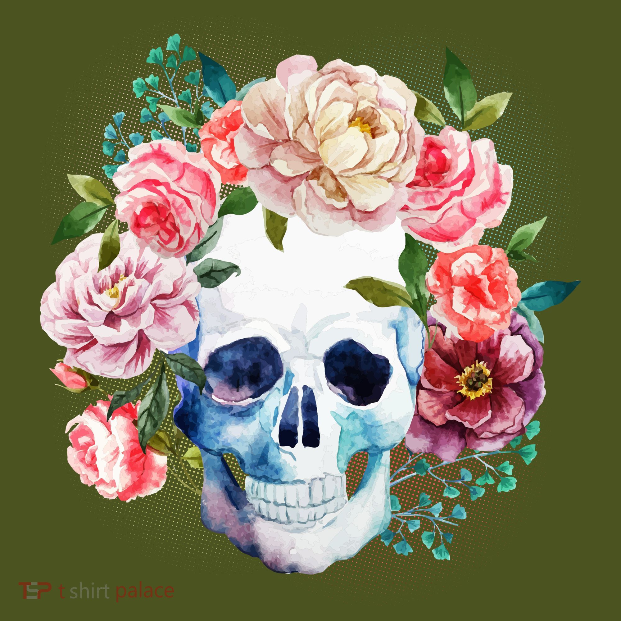 Fancy Flower Crown Skull Mousepad