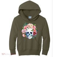 Fancy Flower Crown Skull Kids Hoodie thumb 0