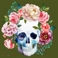 Fancy Flower Crown Skull Kids Hoodie thumb 2