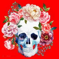 Fancy Flower Crown Skull Santa Hat thumb 1