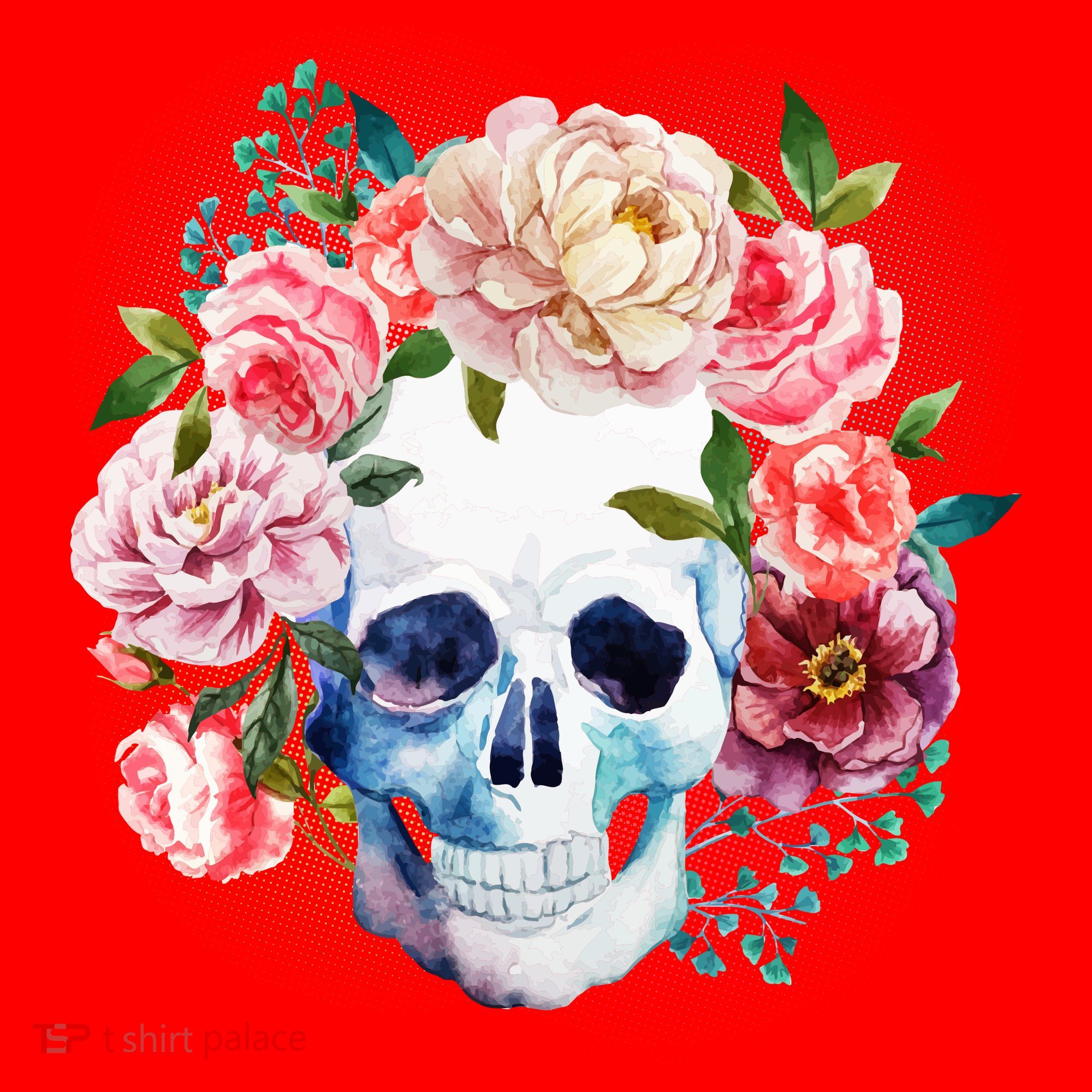 Fancy Flower Crown Skull Santa Hat