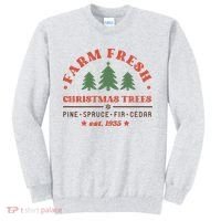 Farm Fresh Christmas Trees Funny Xmas Graphic Plus Size Sweatshirt thumb 0