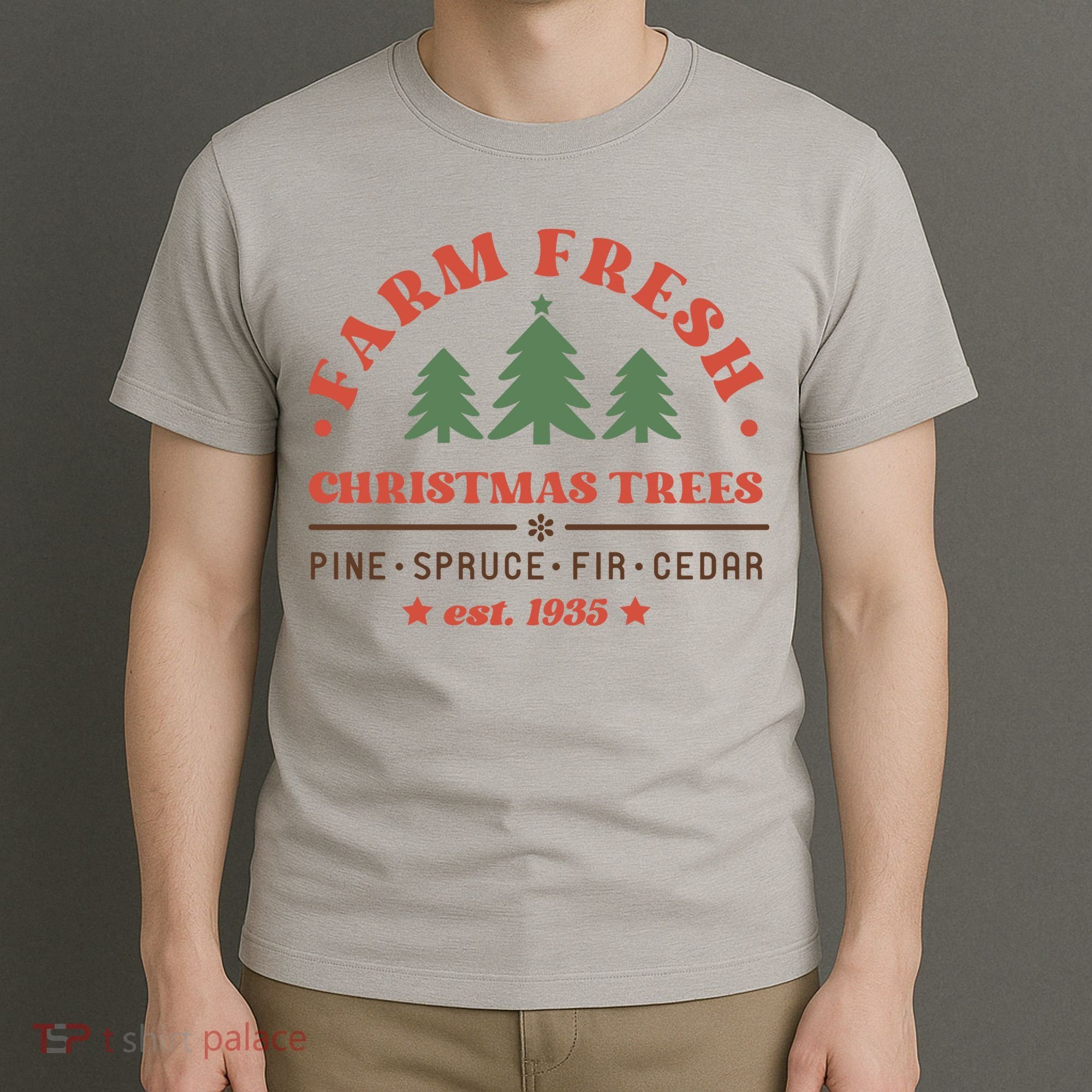 Farm Fresh Christmas Trees Funny Xmas Graphic Plus Size T-Shirt