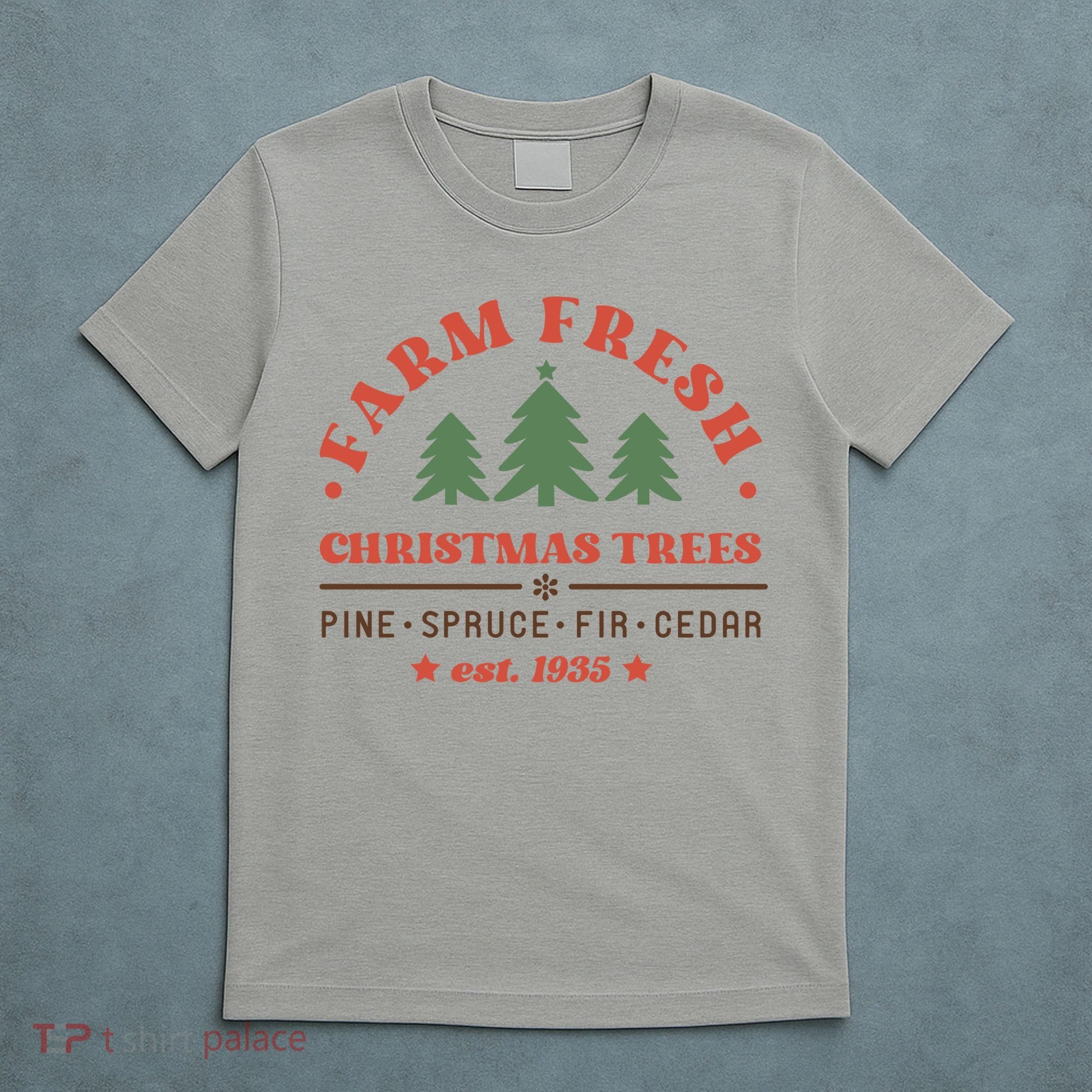 Farm Fresh Christmas Trees Funny Xmas Graphic Plus Size T-Shirt