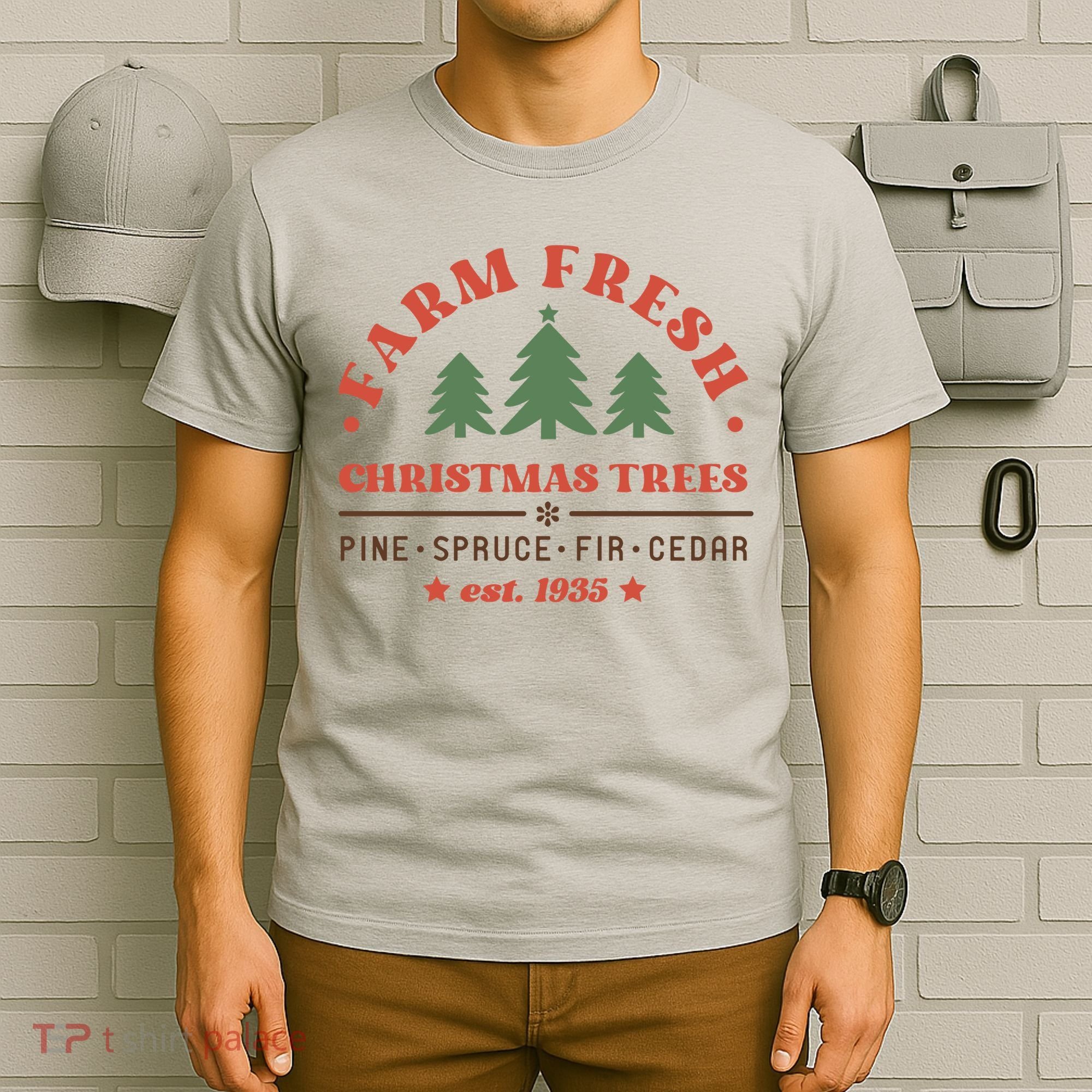 Farm Fresh Christmas Trees Funny Xmas Graphic Plus Size T-Shirt