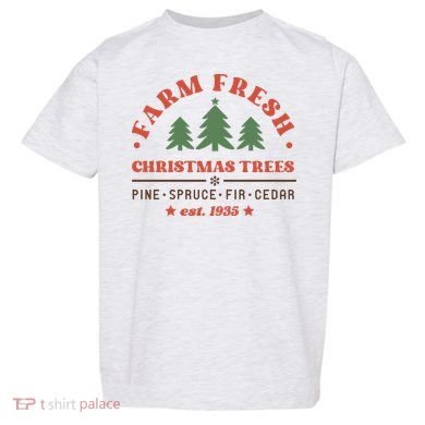 Farm Fresh Christmas Trees Funny Xmas Graphic Plus Size Toddler T-Shirt