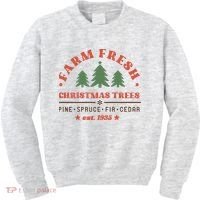 Farm Fresh Christmas Trees Funny Xmas Graphic Plus Size Kids Sweatshirt thumb 0
