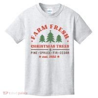Farm Fresh Christmas Trees Funny Xmas Graphic Plus Size Kids T-Shirt thumb 0